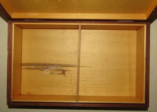 J &amp; J Cash Hand Carved Hinged Wooden Box with Woven Image of Forest Animals made in Tatra Poland