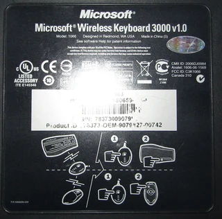 Microsoft Desktop 3000 V1.0 Wireless Keyboard and Mouse