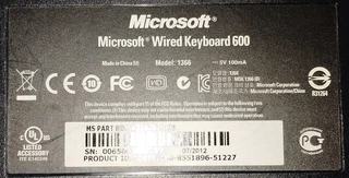 Microsoft Wired USB Keyboard 600