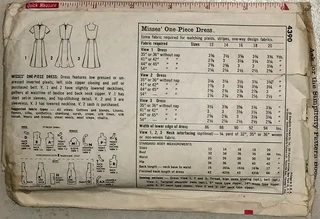 Simplicity 4390 - One Piece Dress - Sewing Pattern