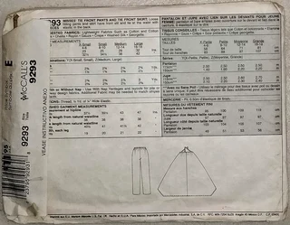 McCall&#39;s 9293 - Pants and Skirt - Sewing Pattern