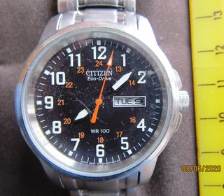 Citizen Eco Drive Day/Date Quartz Stainless Steel Mens Wrist Watch