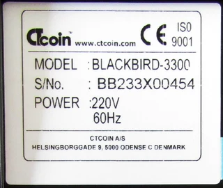 CTCOIN Blackbird-3300 Coin Counting Machine - for spares or repairs only!
