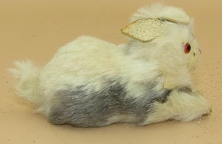 Handmade Toy Rabbit - wood &amp; pelt
