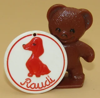 Bear &amp; Dog Plastic Silhouette Figurine &amp; Disc