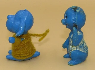 Baby Bear &amp; Happy Dog Plastic Figurine