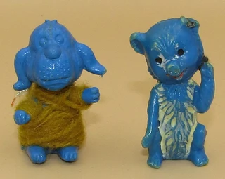 Baby Bear &amp; Happy Dog Plastic Figurine