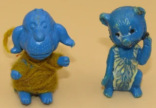 Baby Bear &amp; Happy Dog Plastic Figurine