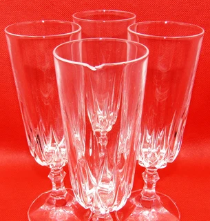Crystal Champagne Flutes x 4