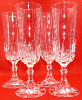 Crystal Champagne Flutes x 4