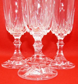Crystal Champagne Flutes x 4