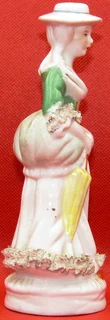 Lady with Hat and Umbrella Porcelain Figurine