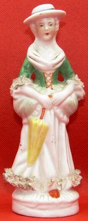 Lady with Hat and Umbrella Porcelain Figurine