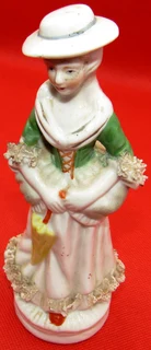 Lady with Hat and Umbrella Porcelain Figurine