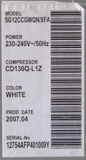 Samsung SRG-120 113l Under Counter Fridge