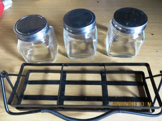 Salt & Spice Jars & Holder