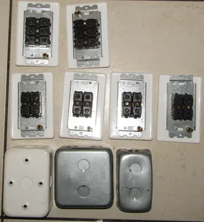 Assorted Light Switch and Plug Cover Plates and Light Switches - 26pcs used