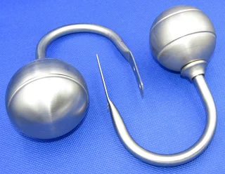 Brushed Metal Ball Curtain Hold Back x 2