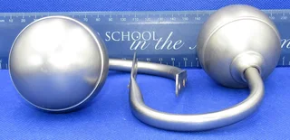 Brushed Metal Ball Curtain Hold Back x 2