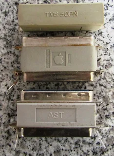 Apple Macintosh TMS-50PN Centronic Style SCSI Terminator  and 590-0695-A SCSI 50 Pin Adapter