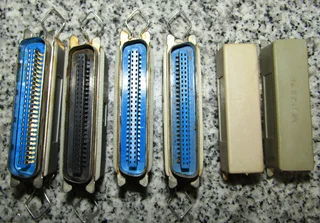 Apple Macintosh TMS-50PN Centronic Style SCSI Terminator  and 590-0695-A SCSI 50 Pin Adapter