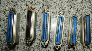 Apple Macintosh TMS-50PN Centronic Style SCSI Terminator  and 590-0695-A SCSI 50 Pin Adapter