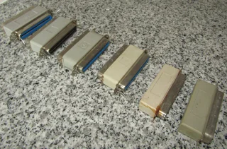 Apple Macintosh TMS-50PN Centronic Style SCSI Terminator  and 590-0695-A SCSI 50 Pin Adapter