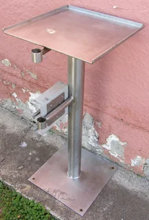 Stainless Steel Pedestal & Bracket - 40cm x 40cm x 90cm