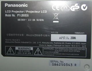 Panasonic PT-LB60EA LCD Projector - for spares or repairs only!