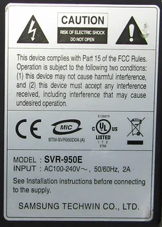 SAMSUNG SVR-950E 16-Channel Digital Video Recorder (DVR)
