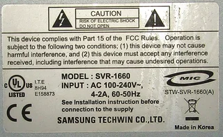 SAMSUNG SVR-1660 16-Channel Digital Video Recorder (DVR)