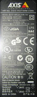 Power Supply - 12VDC 2A Axis 31010 PS-P TERM-CONN.