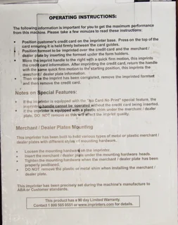 The Addressograph Bartizan Flatbed Credit Card Imprinter