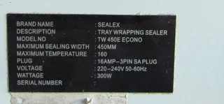 TW-450E Tray Wrapping Machine x 2