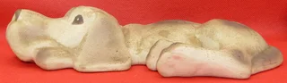 Clay Dog lying down - for your book shelf