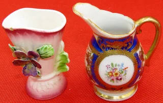 Miniature Porcelain Pitcher and Vase