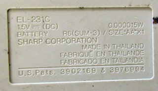 Sharp Elsimate Elsi Mate EL-231C Pocket Calculator