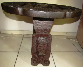 Hand Carved African Table - Solid Wood
