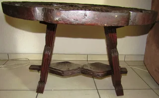 Hand Carved African Table - Solid Wood