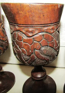 Hand Carved African Wine Goblets - Solid Wood