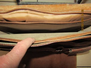 Genuine Leather Multi-Compartment Lockable Brief Case