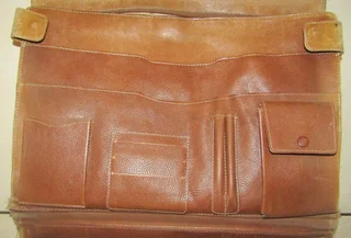 Genuine Leather Multi-Compartment Lockable Brief Case