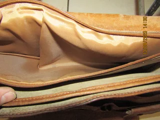 Genuine Leather Multi-Compartment Lockable Brief Case