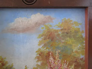 Original Oil Painting in Floor Standing Frame as Fireplace Screen- w&#61;665mm; h&#61;750mm