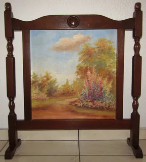 Original Oil Painting in Floor Standing Frame as Fireplace Screen- w&#61;665mm; h&#61;750mm