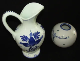 Fine Porcelain Dutch Pitcher and Bowl