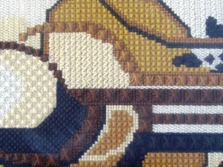 Abstract Modern Tapestry Mounted, Framed and behind Glass - w&#61;1280mm; h&#61;870mm