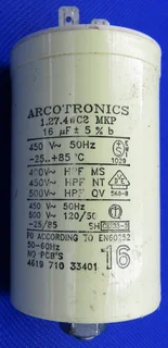Arcotronics 16uf 450VAC Polypropylene Motor Start Capacitor