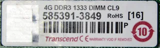 4GB DDR3 Transcend RAM Module