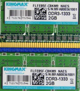 2 X 2gb Ddr3 Kingmax Ram Modules